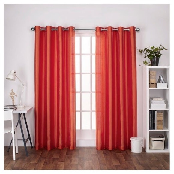 2xChatraFauxSilkGrommetWindowCurtains - Picture 2 of 3